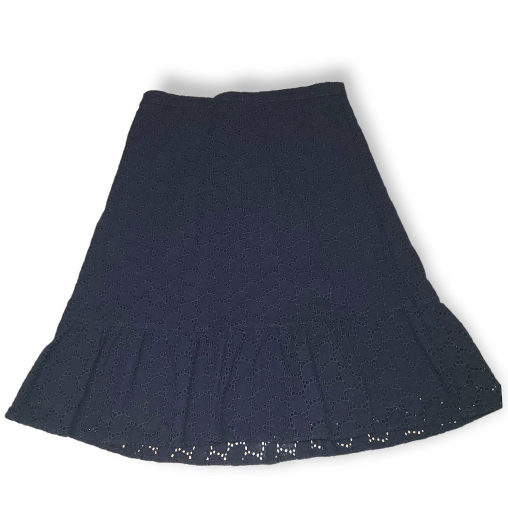Draper James Navy Blue Eyelet Mini Skirt